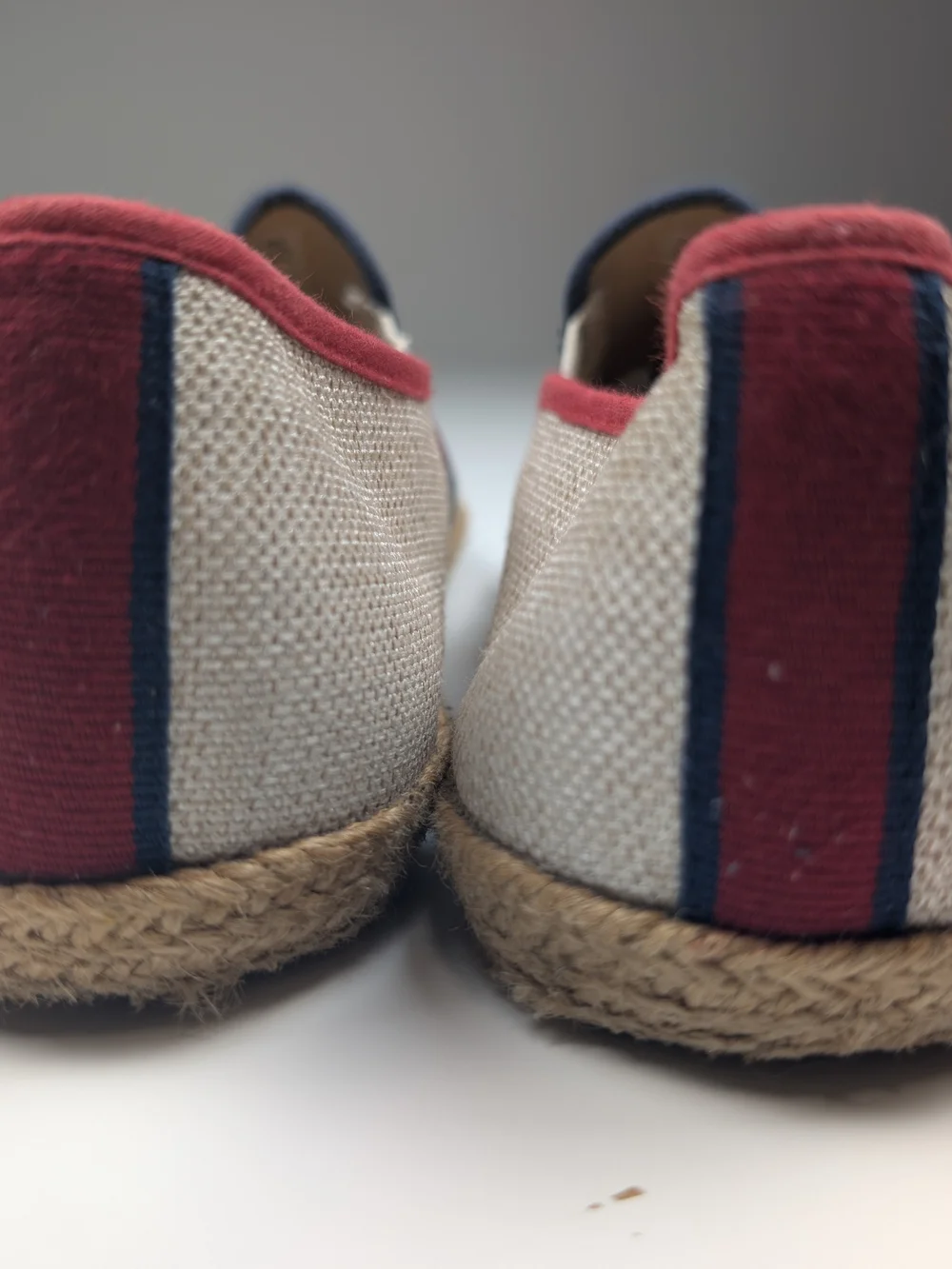 Ben Sherman Mens Espadrille Canvas Slip On Shoes Beige Red Blue Size 9.5